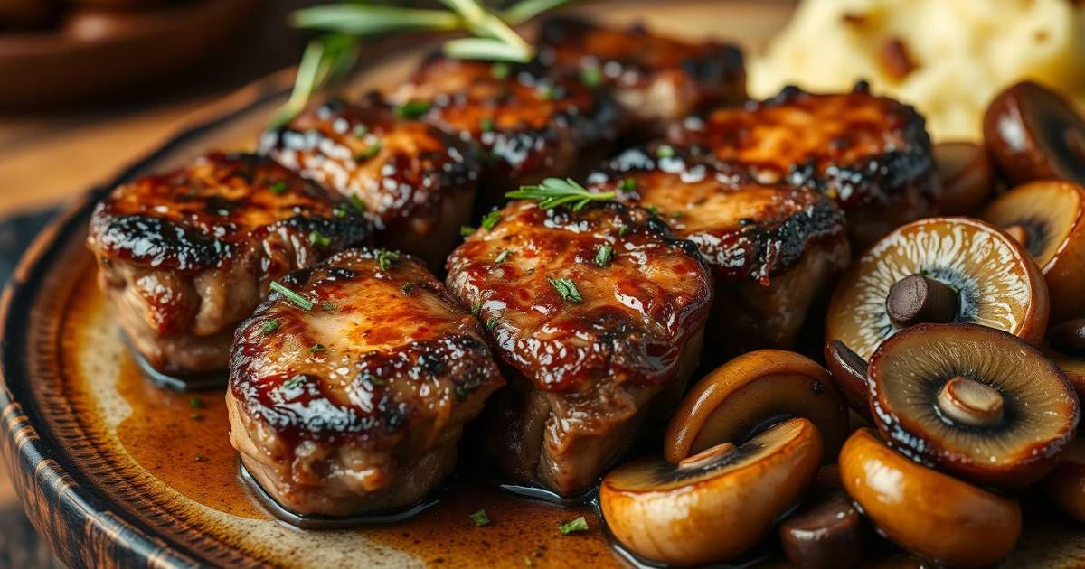 Steak Bites and Mushrooms