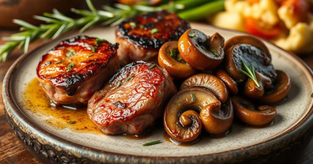 Steak Bites and Mushrooms