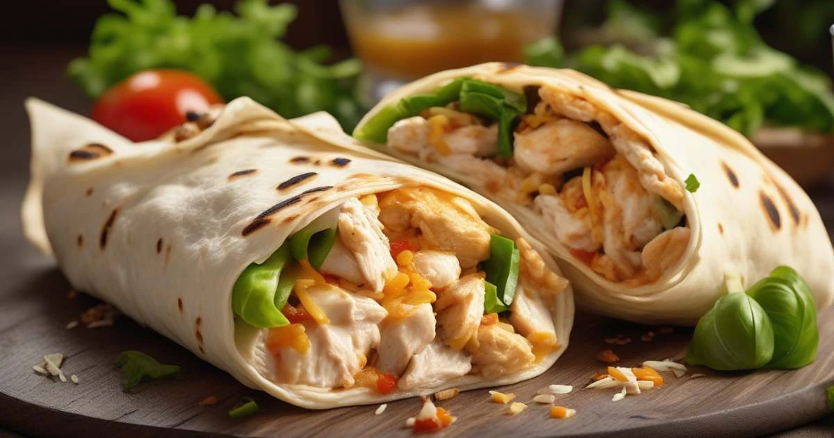 Cheesy Garlic Chicken Wraps