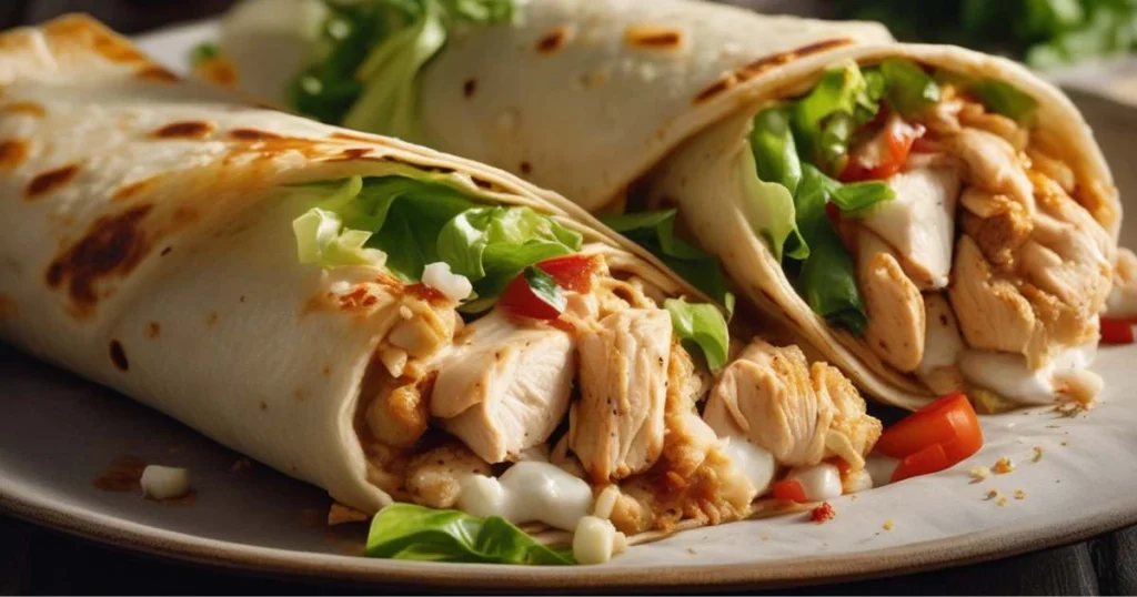 Cheesy Garlic Chicken Wraps