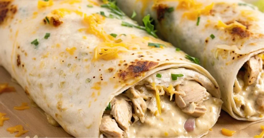 Cheesy Garlic Chicken Wraps