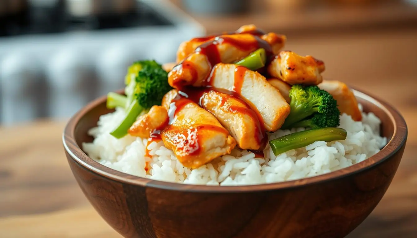 easy chicken and rice bowl