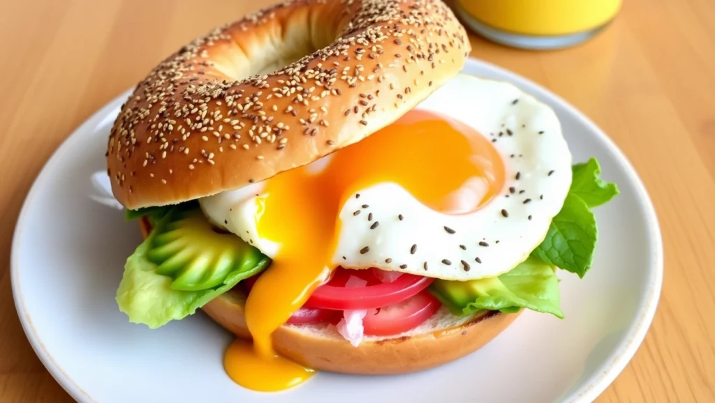 avocado bagel sandwich