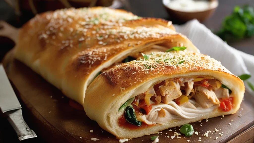 Cheesy Chicken Stromboli