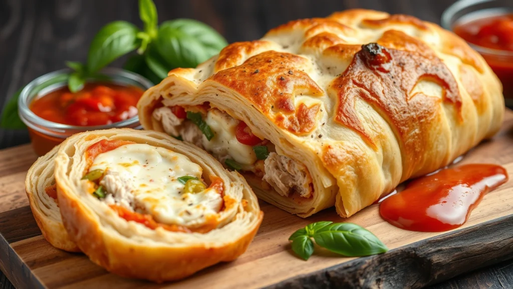 Cheesy Chicken Stromboli