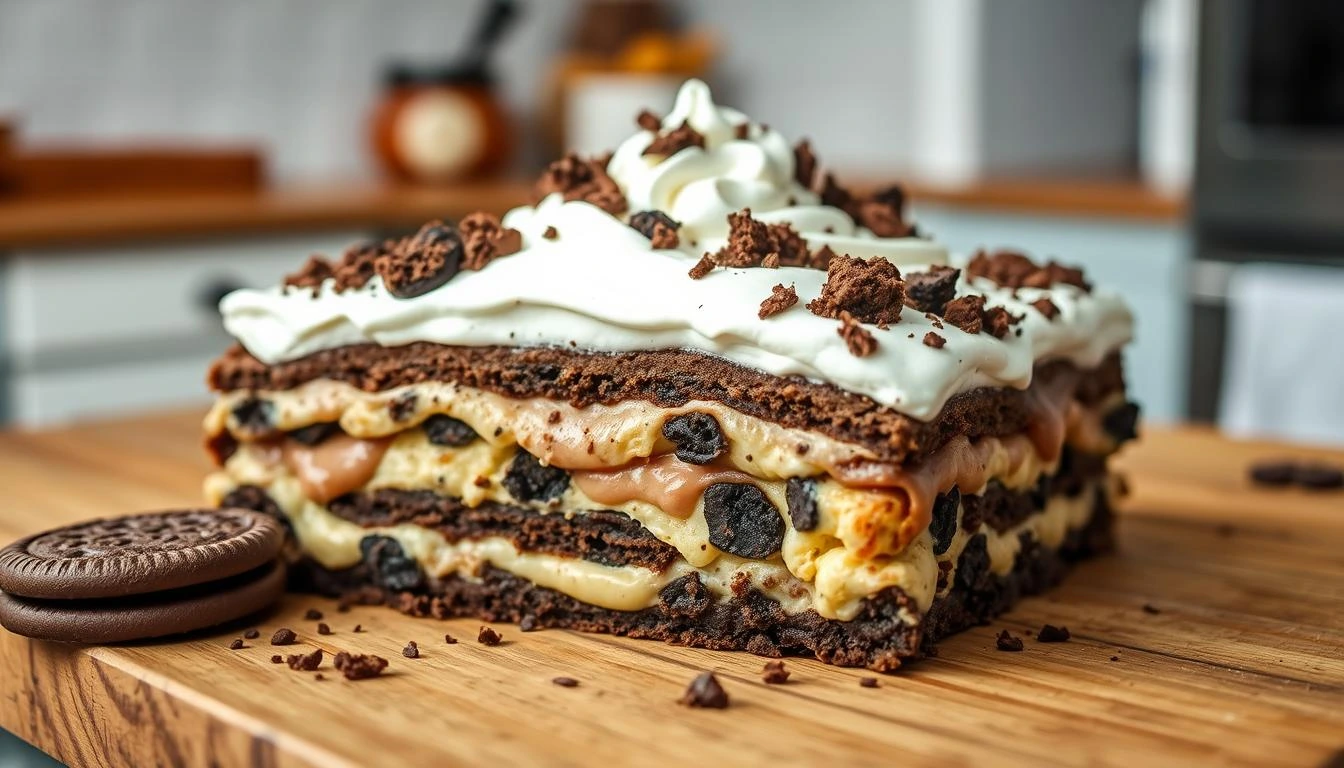 No-Bake Cookie Lasagna