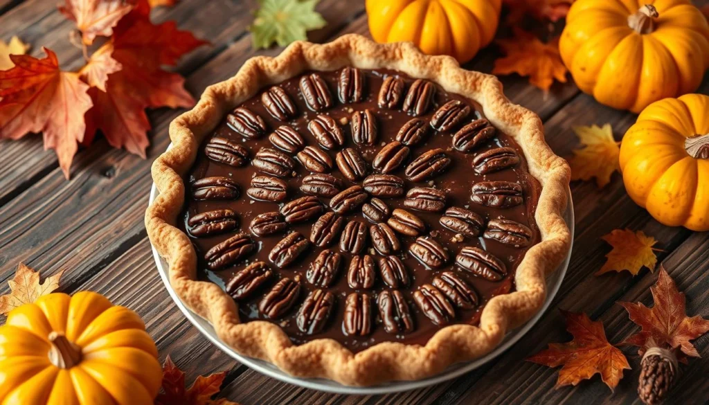 Thanksgiving Chocolate Pecan Pie